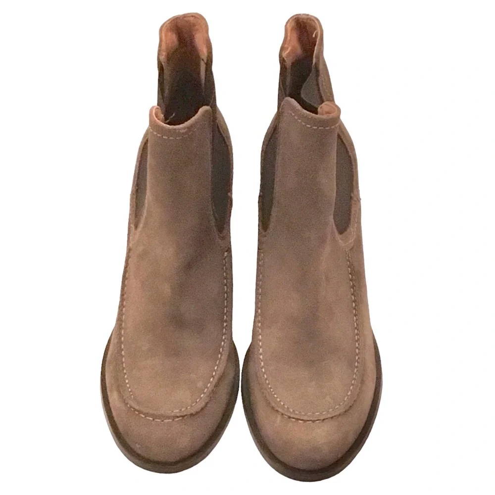 Shellys London ASHLEY Y2K Chelsea Ankle Boots Taupe Suede Pull-on Boot Size: 10